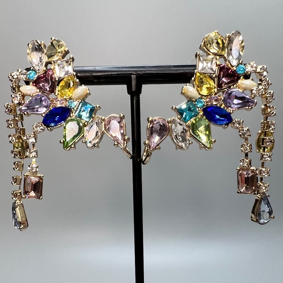 Multi-colored Stone Earrings - Picture 2 of 4